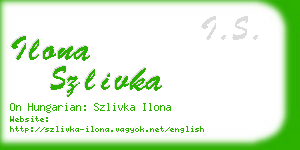 ilona szlivka business card